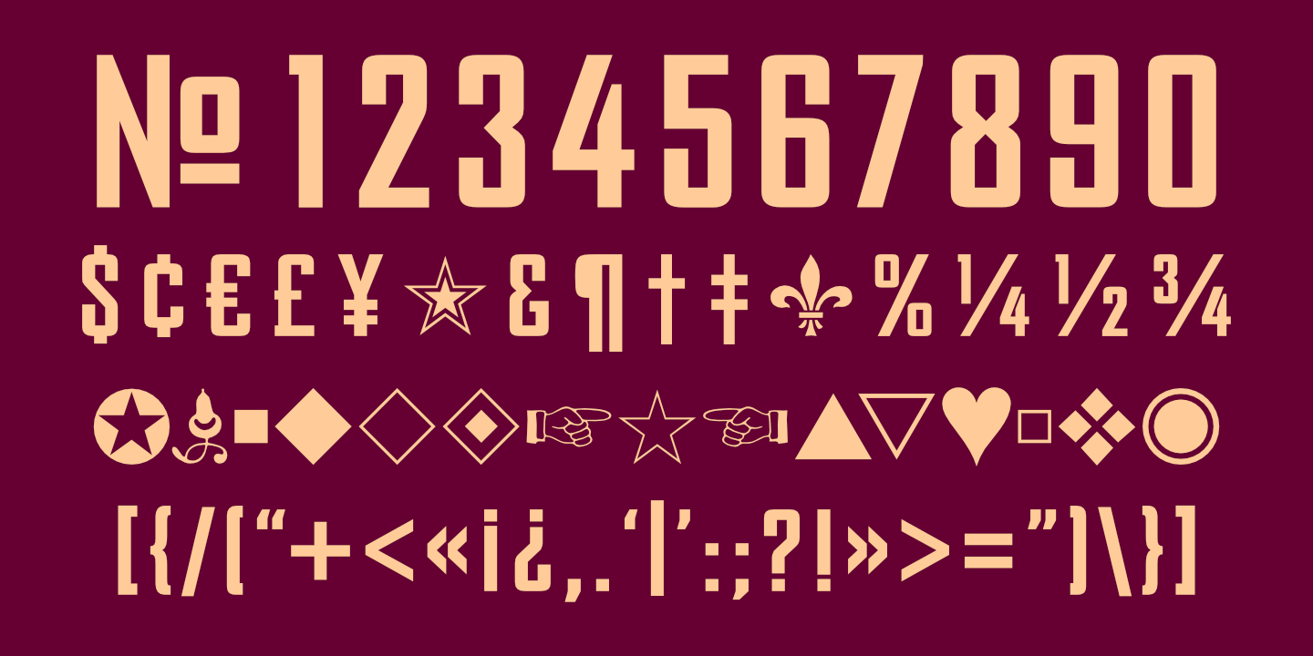 Numerals, punctuation, etc.