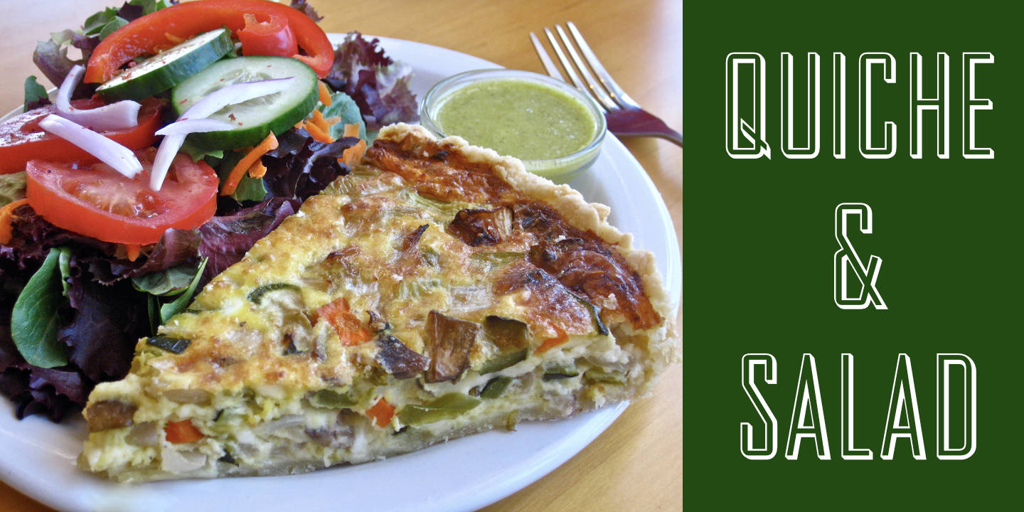 Click image to enlarge and for more information. Quiche & Salad