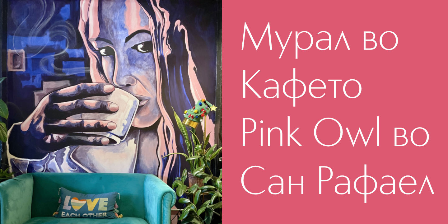 Mural at Pink Owl Cafe