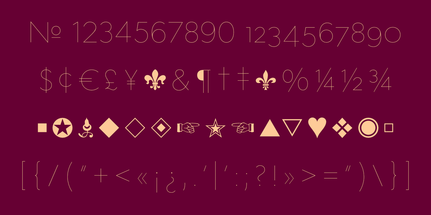Numerals, Punctuation, etc.