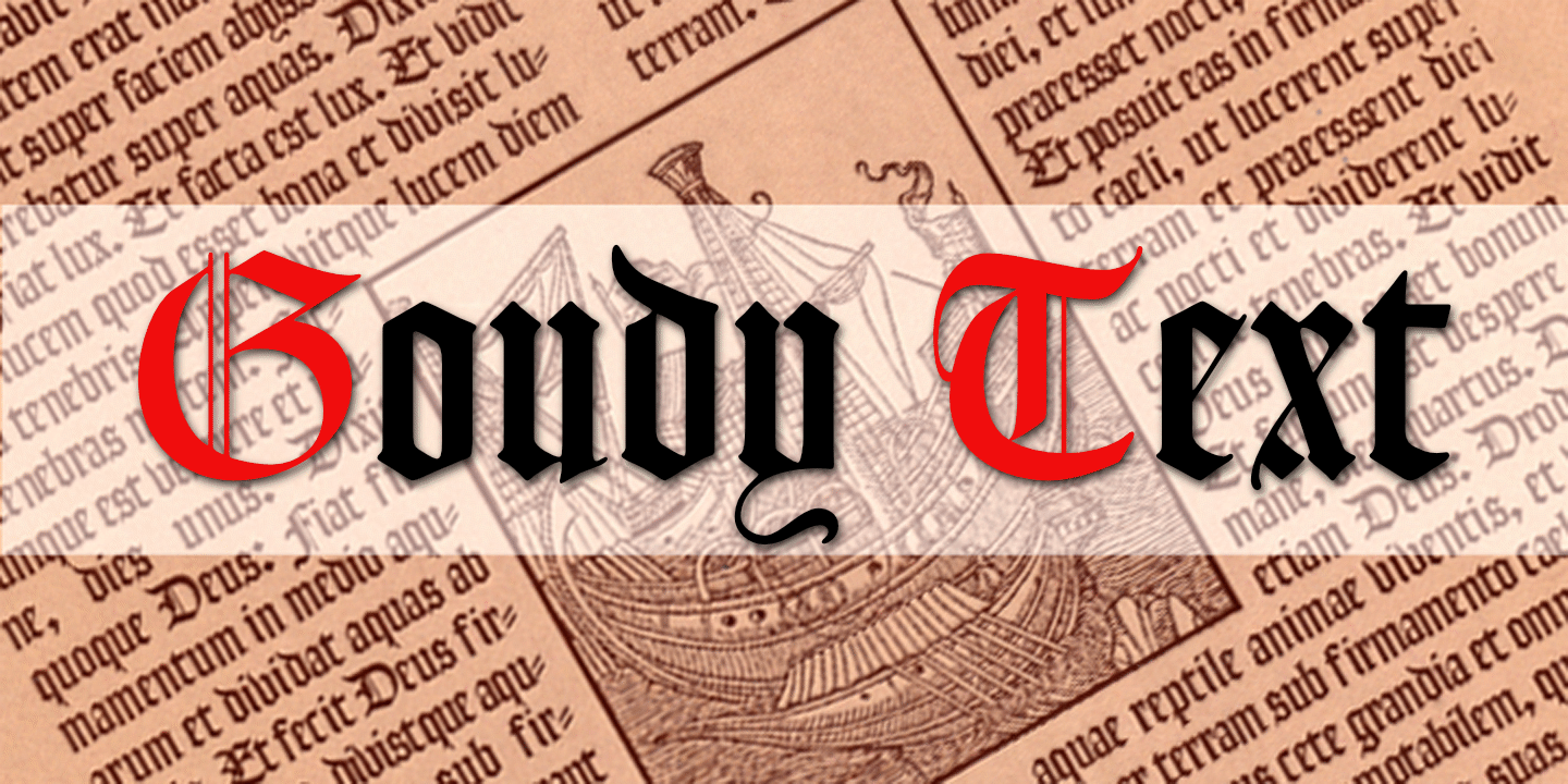 Goudy Text with ship